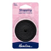 HEMLINE HANGSELL - Strapping For Bags, 25mm x 1.5m - black